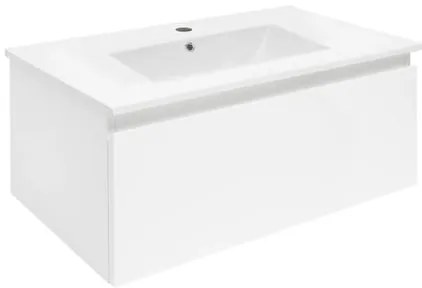 Fürdőszobaszekrény mosdókagylóval SAT B-WAY 79x30x45 cm fehér fényes BWAY80WU4