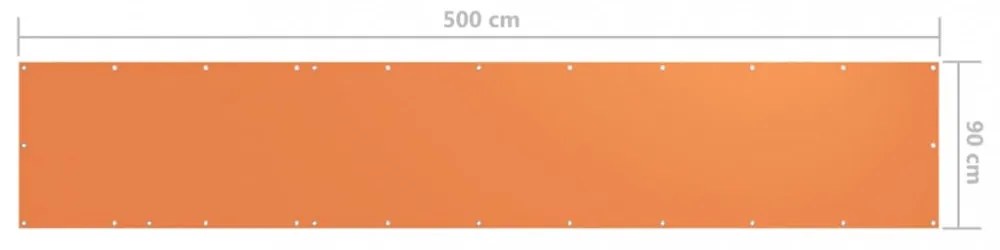 narancssárga oxford-szövet erkélyparaván 90 x 500 cm