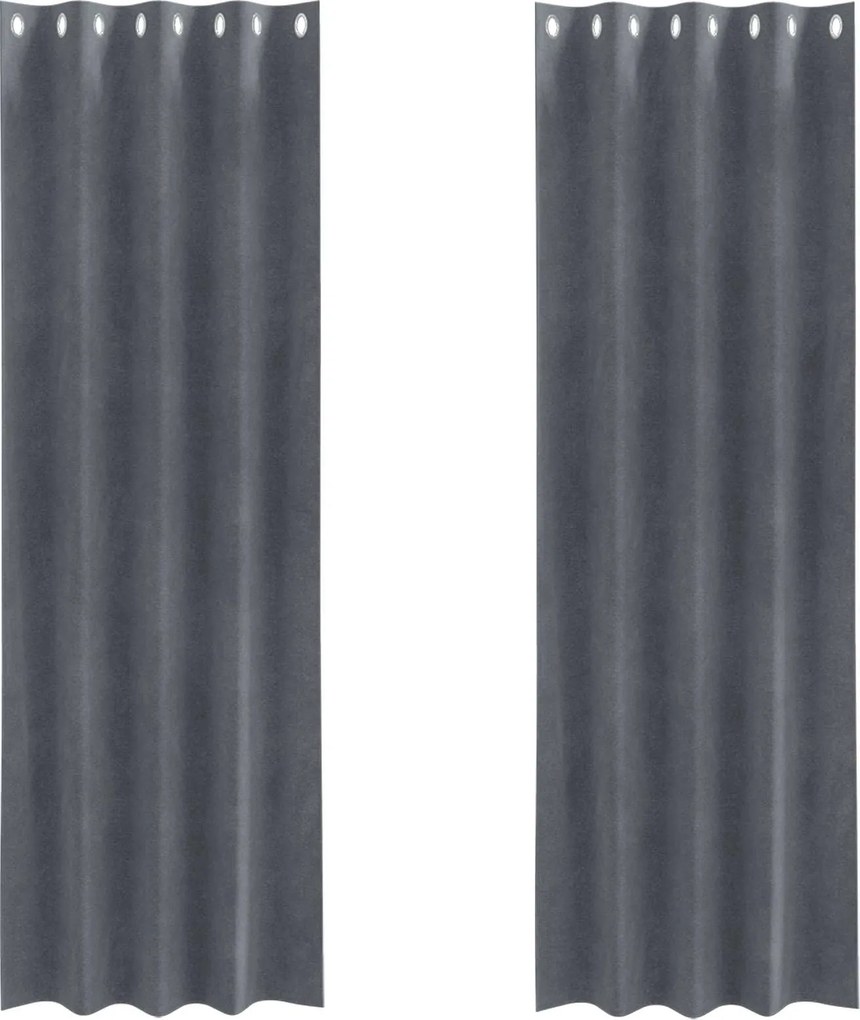 vidaXL Sötétítő függönyök 2 pcs Világosszürke 140 x 245 cm Bársony
