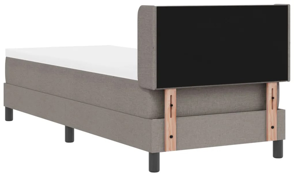 Boxspring ágy matraccal taupe színben, 80x200 cm szövet