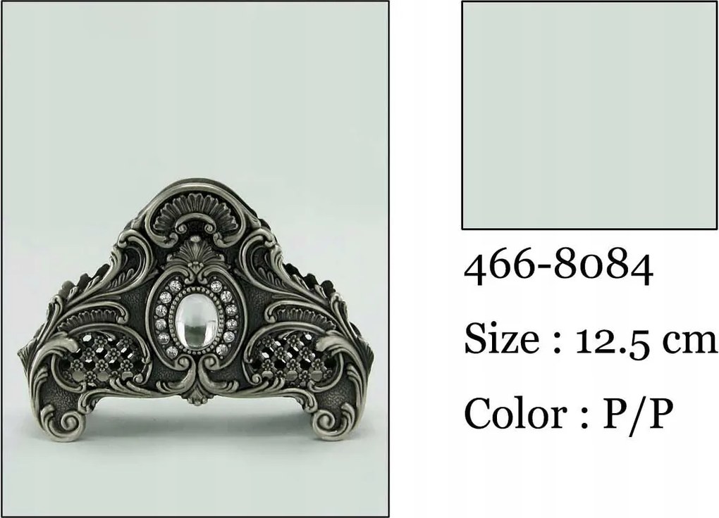 Szalvétatartó fém, ón színű