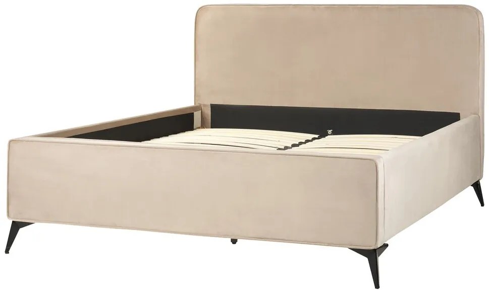 Franciaágy 160 cm Vardiel (szürkésbézs)  (ágyráccsal). 1076317