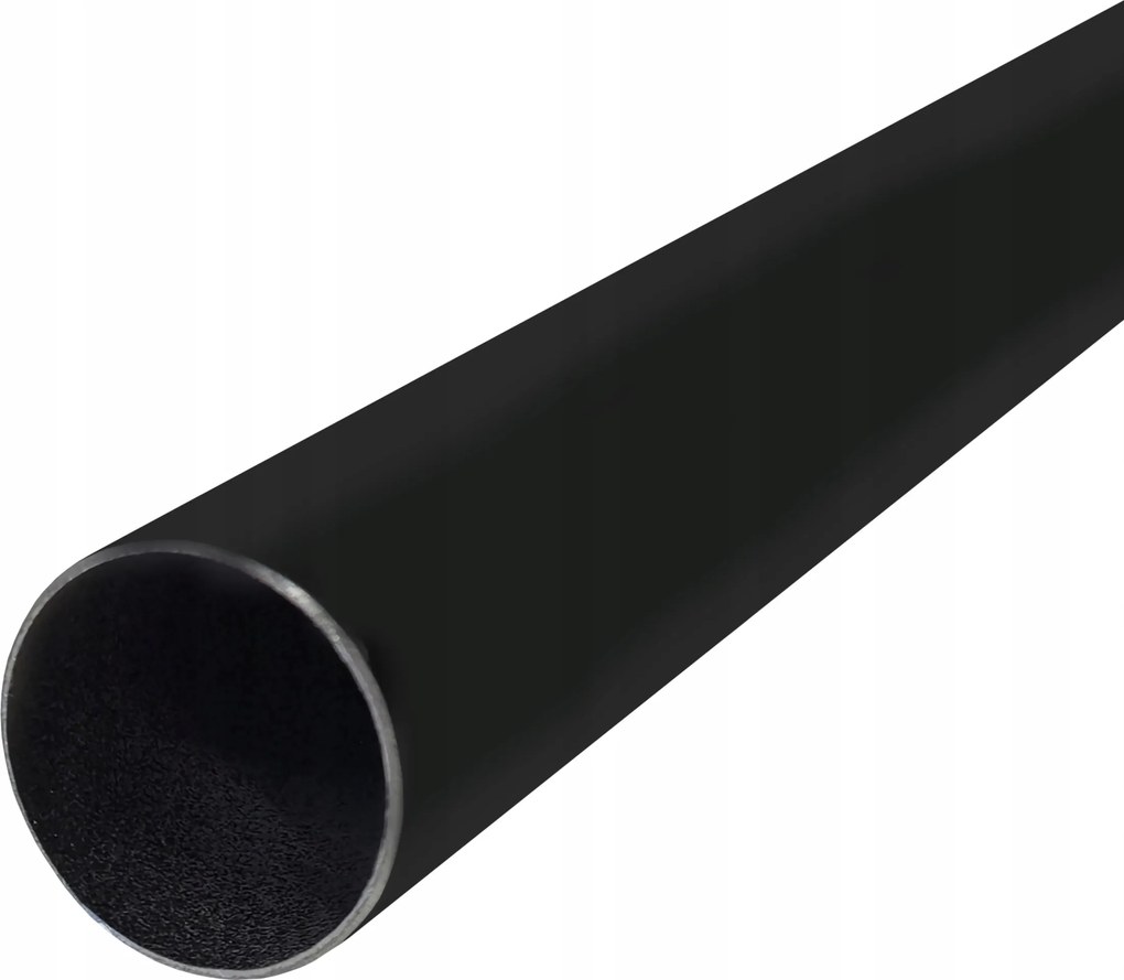 Fém Rúd Cső függönykarnis rúdhoz, átmérő 25 mm, Fekete Matt, 180 cm, fém cső, pálca
