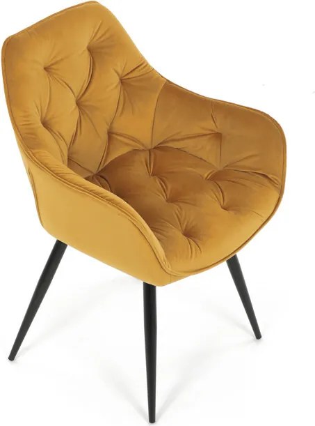 Étkezőszék sárga bársony DCH-421 YEL4