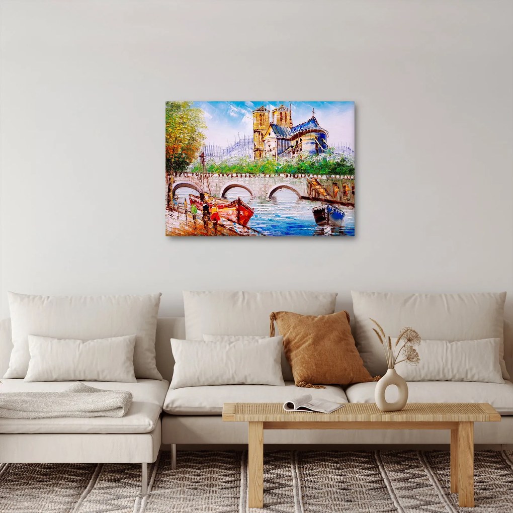 Kép - Olajfestmény a városról (70x50 cm)