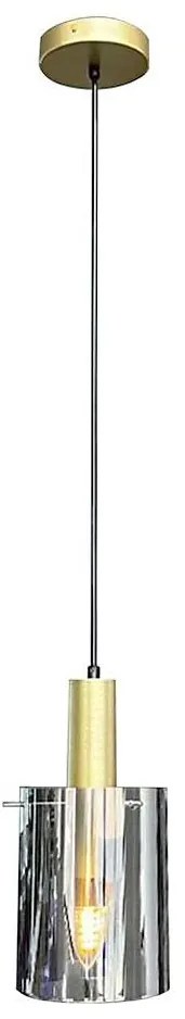 Csillár zsinóron ARCADIA 1xE27/60W/230V átm. 13 cm arany/füstös