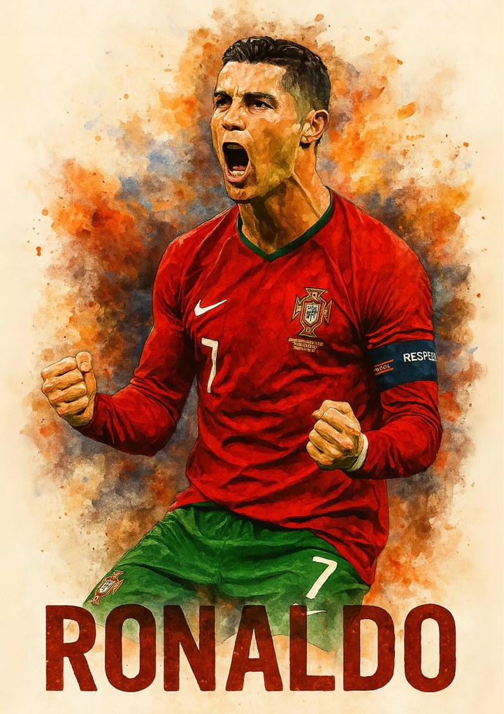 Poszter 30x40 cm focista Cristiano Ronaldo Portugália CR7