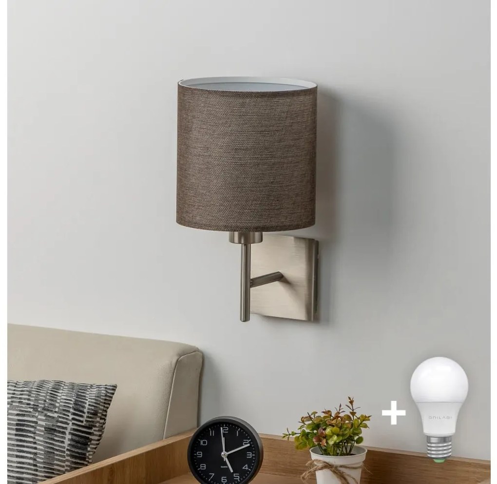 Eglo - LED Fali lámpa TUNJA 1xE27/60W/230V matt króm/barna