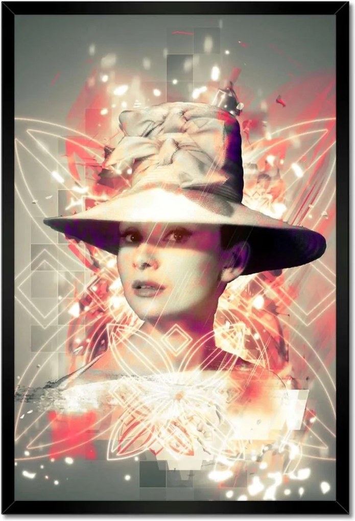 Poszterek keretben 40x60 Audrey kalapban
