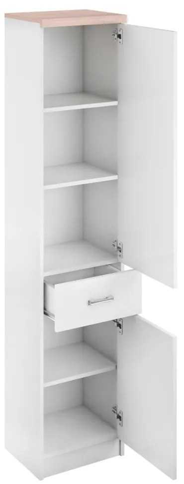Polcos szekrény 2D1S, fehér/tölgy sonoma, univerzális, TOPTY TYP 05