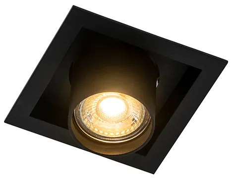 Modern beépíthető spotlámpa fekete állítható - Roof