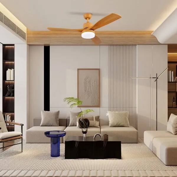 ZEVENTI - LED mennyezeti ventilátor MARE LED/24W/230V Wi-Fi Tuya tölgy + távirányító