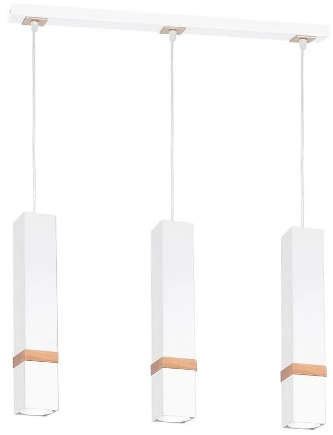 Csillár zsinóron VIDAR 3xGU10/25W/230V fehér