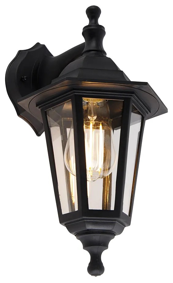 Okos kültéri fali lámpa fekete IP44 WiFi-vel ST64 - New Haven