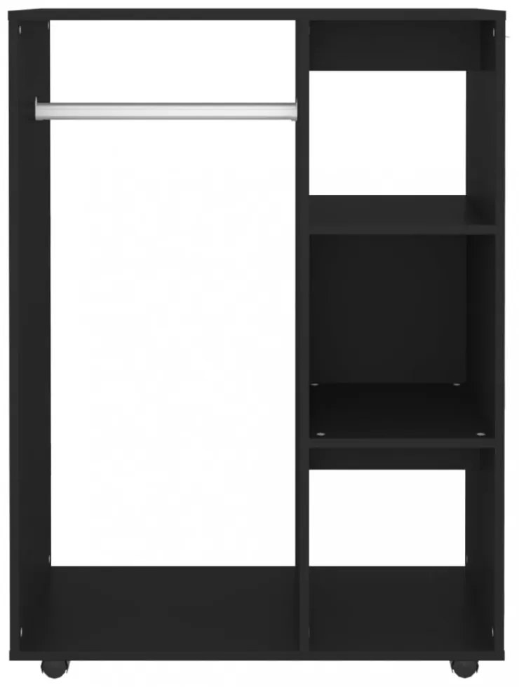 fekete szerelt fa ruhásszekrény 80 x 40 x 110 cm