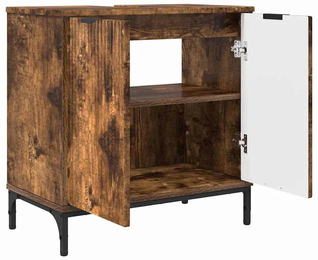 Fürdőszobai mosdószekrény Füstölt tölgy 60.5 x 33.5 x 61 cm