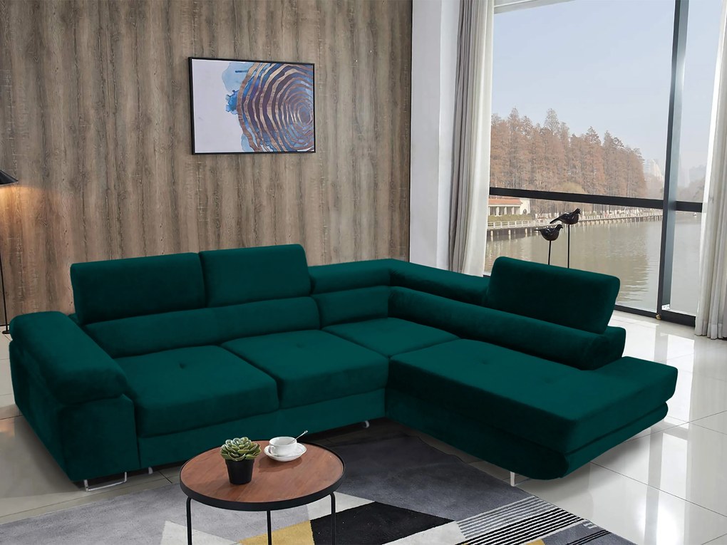 Sarok ülőgarnitúra Ascend L (smaragd) (J). 1056892