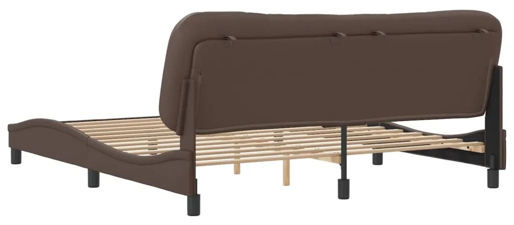 barna műbőr ágykeret matrac nélkül Hvar 180 x 200 cm