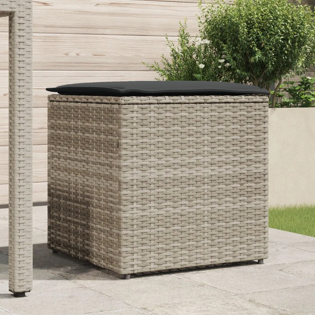 Kültéri Tároló Doboz Világosszürke és Sötétszürke Szintetikus rattan