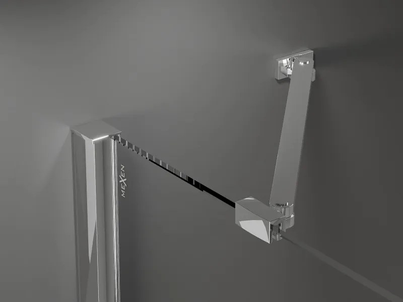 Mexen Velar Duo tolóajtós zuhanykabin 90 x 80 cm, átlátszó, króm - 871-090-080-02-01