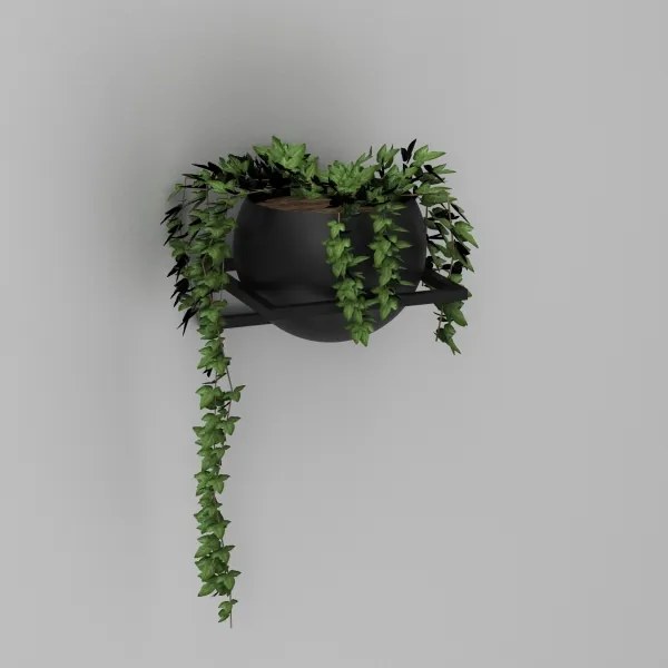 Fali virágtartó 27x29 cm fekete