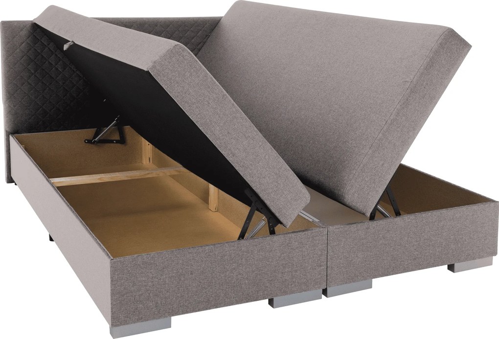 Boxspring ágy, szürkésbarna Taupe, 160x200, ADARA