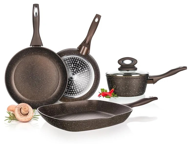 Banquet Serpenyő tapadásmentes felülettel felülettel Premium Dark Brown 24 cm, 24 cm