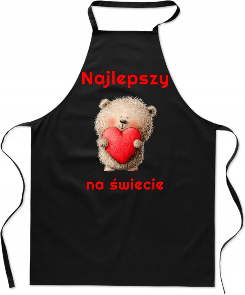 Konyhai kötény Valentin napra Ajándék nyomtatás A világ legjobb mackója!