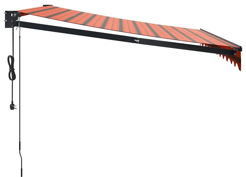 narancssárga-barna automata behúzható napellenző 3 x 2,5 m