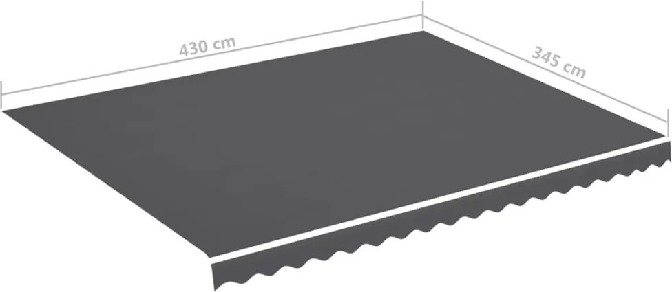 Antracitszürke csere napellenző ponyva 4,5 x 3,5 m