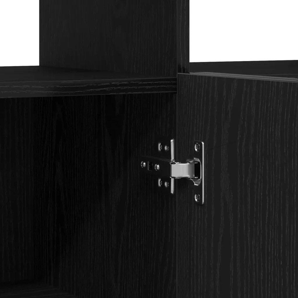 fekete tölgy komód LED világítással, 80x35x75 cm, MDF