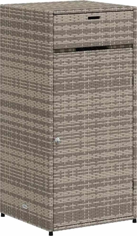 vidaXL szürke polyrattan kerti tárolószekrény 55 x 55 x 111 cm