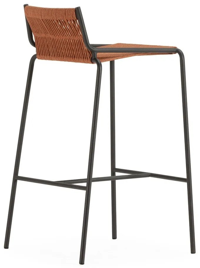 Terrakotta színű fém bárszék (ülésmagasság 65 cm) Emily – Marckeric