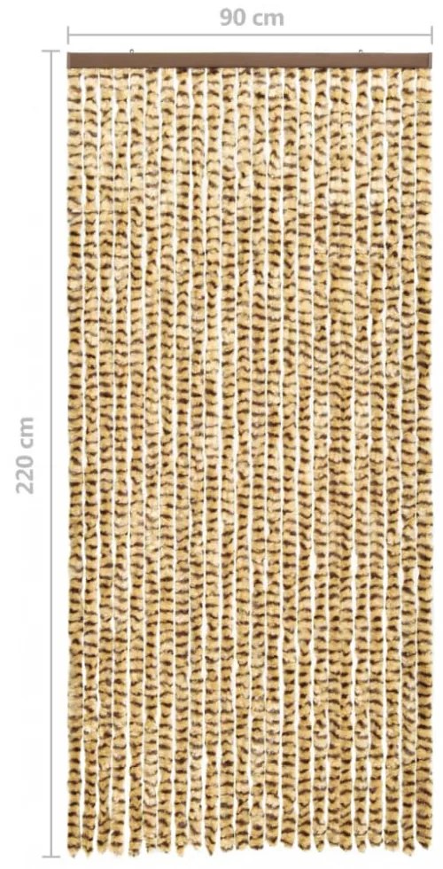 bézs és barna zsenília rovarfüggöny 90 x 220 cm