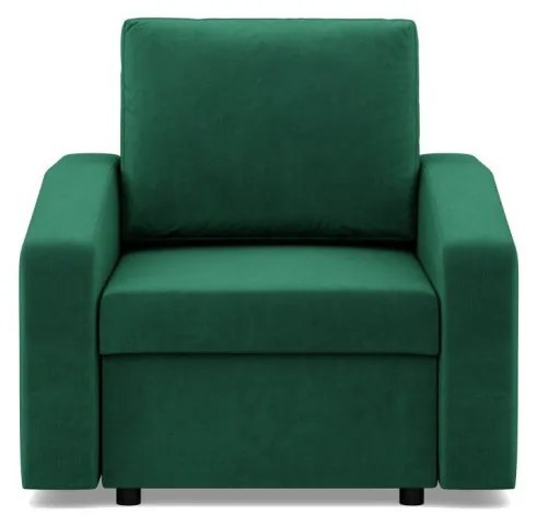 Zeus fotel, döntött kartámasz, bársony, bonell töltet, zöld