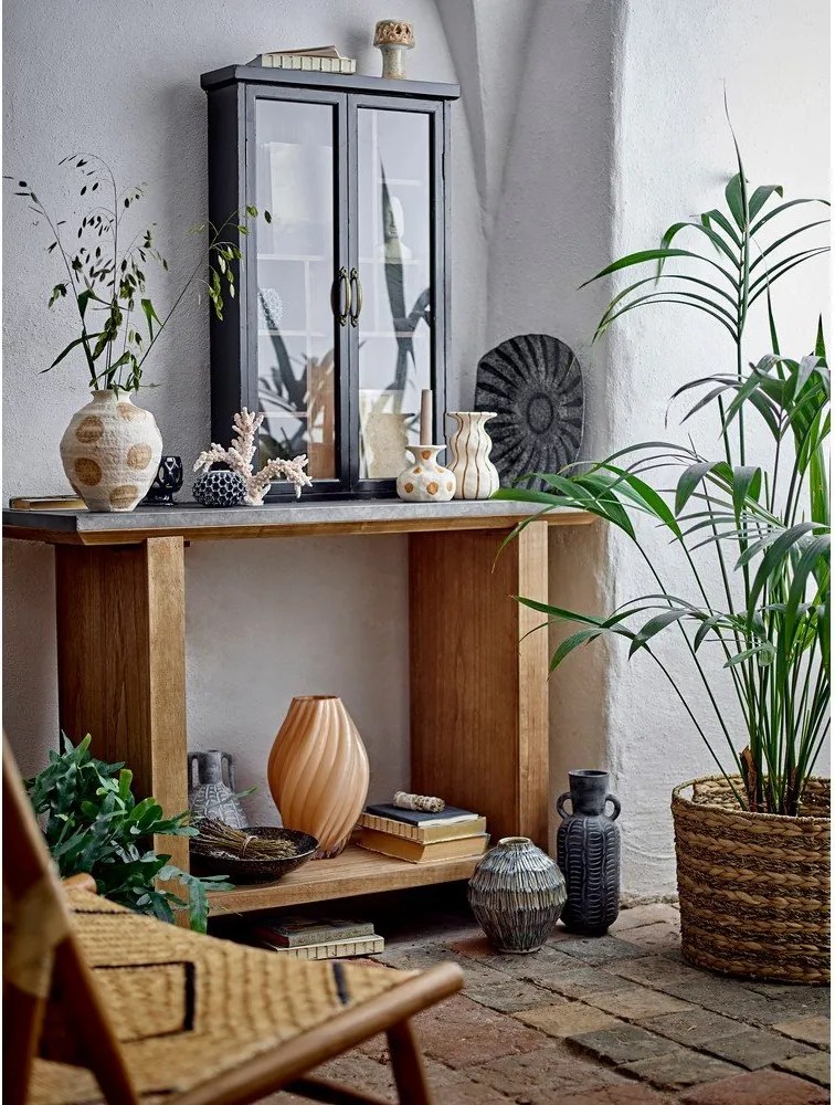 Natúr színű konzolasztal fém asztallappal 40x110 cm Riva – Bloomingville