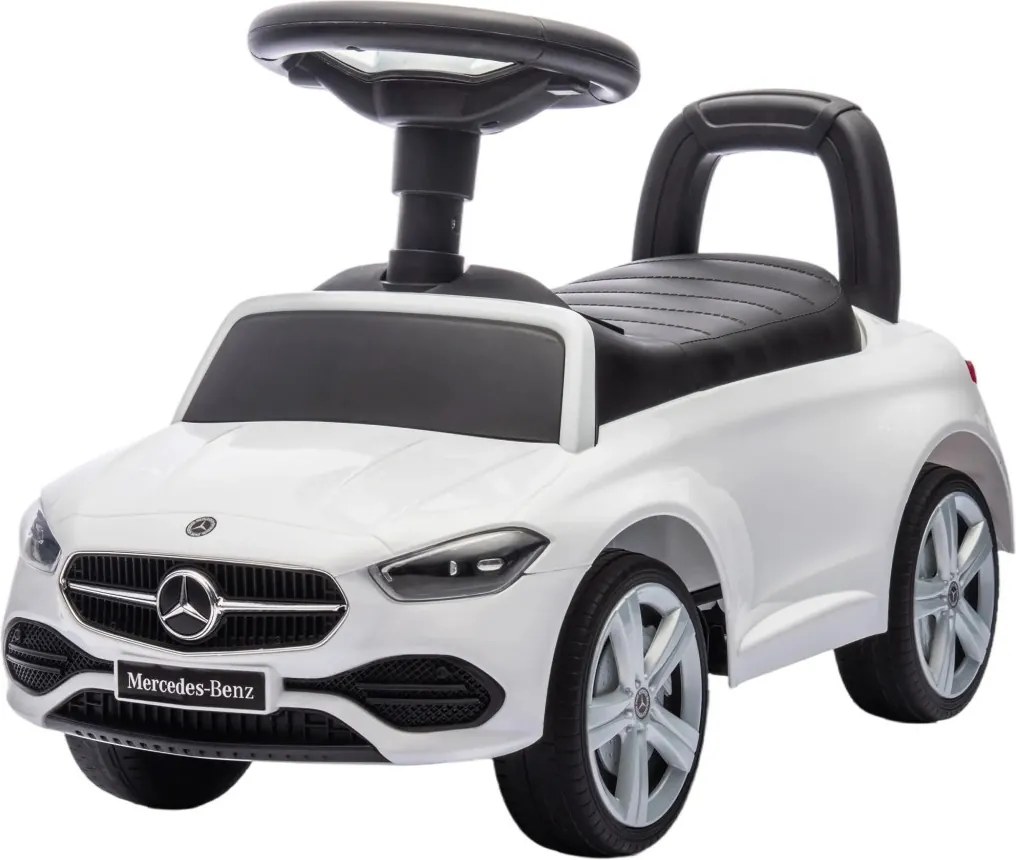 AIYAPLAY Mercedes-Benz C-osztályú kisautó kürttel, motorhangokkal, tárolóhellyel, 18-36 hónapos gyermekeknek, fehér