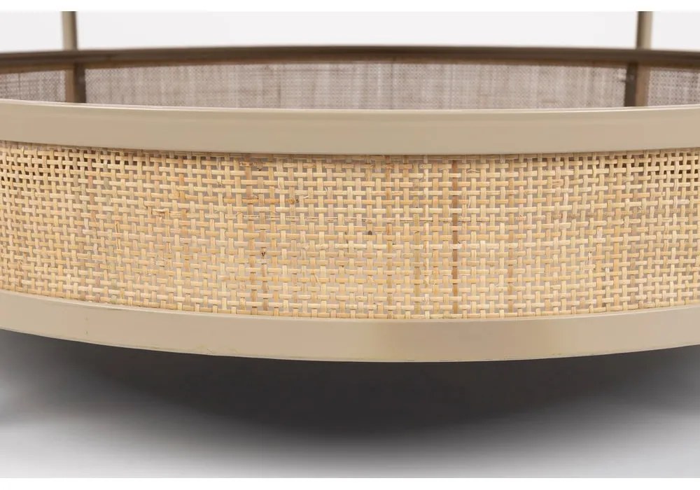 Bézs-natúr színű kerek dohányzóasztal ø 80 cm Makoto – White Label