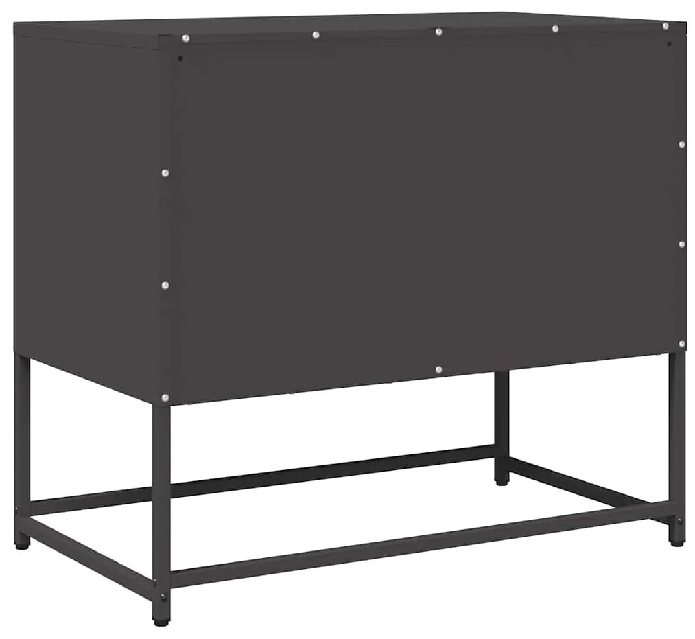 fekete hidegen hengerelt acél TV-szekrény 68x39x60,5 cm