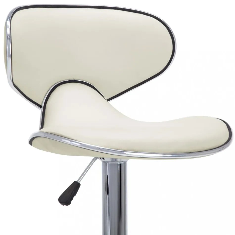 323647 Bar Stools 2 pcs Cream Faux Leather