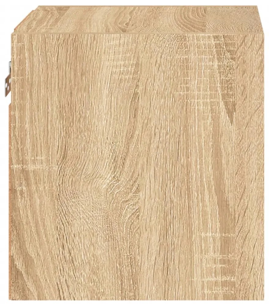 2 db sonoma tölgy fali TV-szekrény LED-ekkel 30x28,5x30 cm