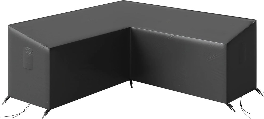 Outsunny védőhuzat kerti bútorokhoz — V-forma, vízálló 420D Oxford, UV-védelem, 216 x 216 x 78 cm — Fekete | Aosom