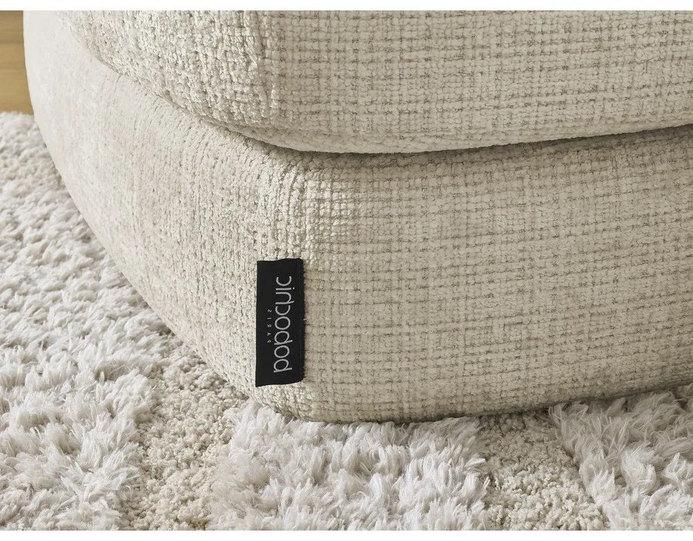 Bézs zsenília sarokkanapé (bal oldali-heverő résszel) Leonore – Bobochic Paris