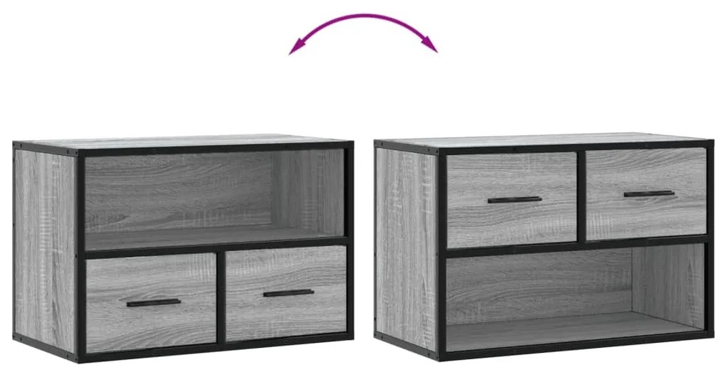 szürke sonoma színű szerelt fa TV-szekrény 60 x 31 x 39,5 cm