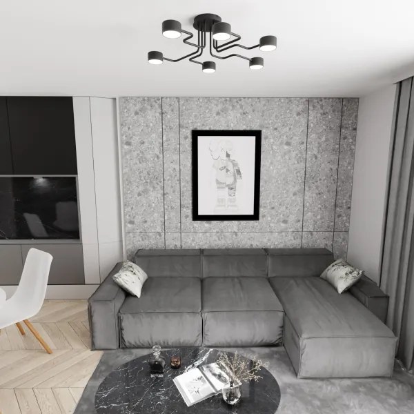 Csillár KURAGE 6xGX53/12W/230V fekete