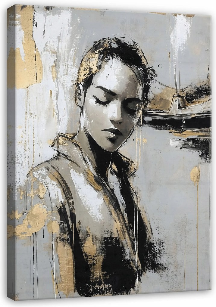 Vászonkép Hálószoba Nappaliba Nő Arc Glamour Vászon Falikép 100x70