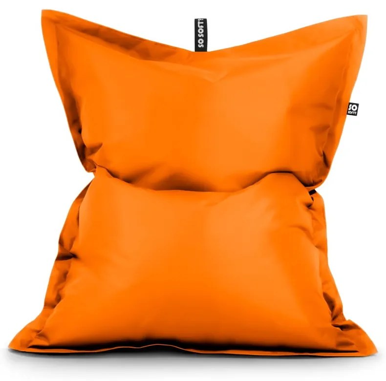 Narancssárga bőrutánzat gyerek babzsákfotel Pad M – So Soft?