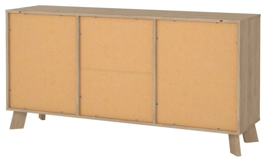 Fehér-natúr színű komód tölgyfa dekorral 147x73x39 cm Ikast – Tvilum