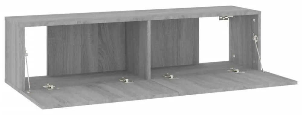 szürke sonoma színű szerelt fa TV-szekrény 120 x 30 x 30 cm