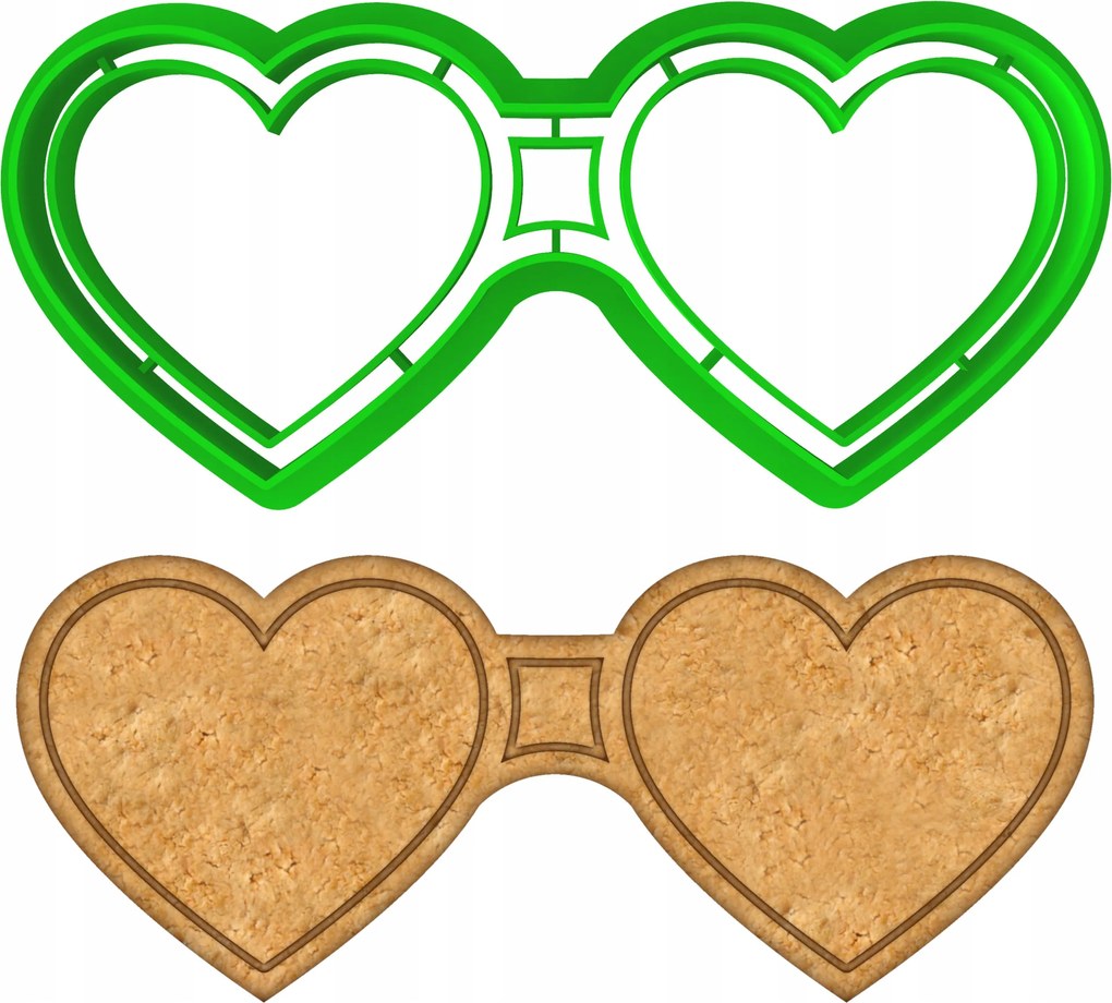 Mézeskalács lyukasztó szív "Rózsaszín" szemüveg 10cm